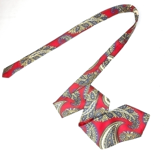 Silk Accents 100% Silk Men’s Long Traditional Neck tie Paisley Patterned Design - Picture 6 of 11